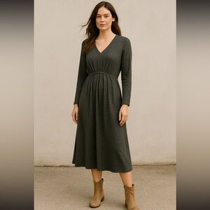 Louizon Paris midi wool blend dress grey size small